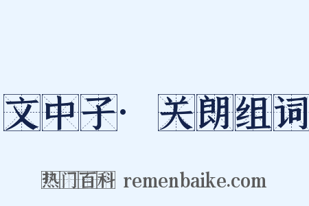 文中子·关朗组词是什么意思的图片